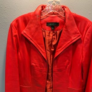 Red leather jacket
